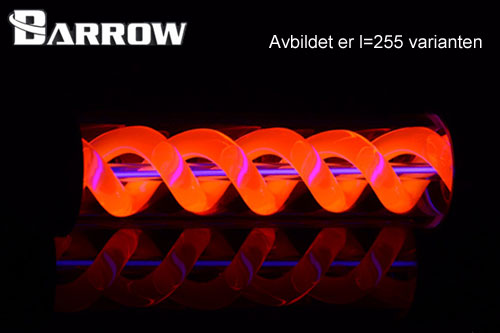 Barrow vanntank m/Red Helix, 155, Ø=50mm, l=155mm, Black, Plexi Default Title