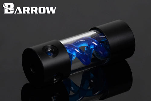 Barrow vanntank m/Blue Helix, 155, Ø=50mm, l=155mm, Black, Plexi Default Title