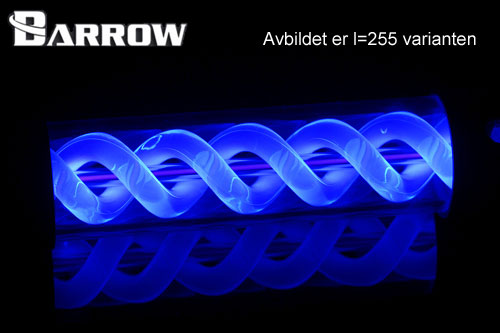 Barrow vanntank m/Blue Helix, 155, Ø=50mm, l=155mm, Black, Plexi Default Title