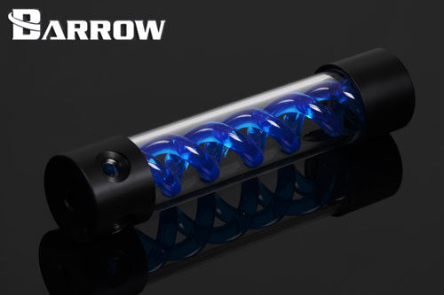 Barrow vanntank m/Blue Helix, 255, Ø=50mm, l=255mm, Black, Plexi Default Title