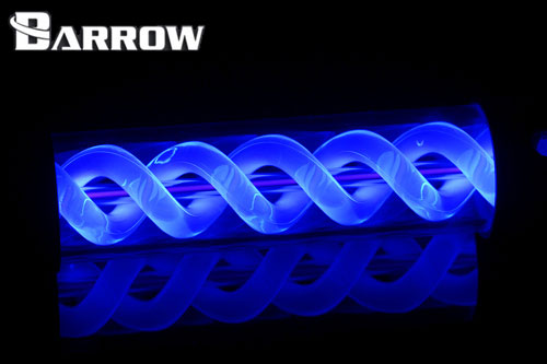 Barrow vanntank m/Blue Helix, 255, Ø=50mm, l=255mm, Black, Plexi Default Title