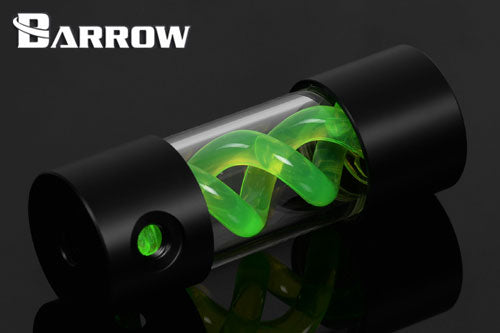 Barrow vanntank m/Green Helix, 155, Ø=50mm, l=155mm, Black, Plexi Default Title