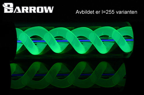 Barrow vanntank m/Green Helix, 155, Ø=50mm, l=155mm, Black, Plexi Default Title