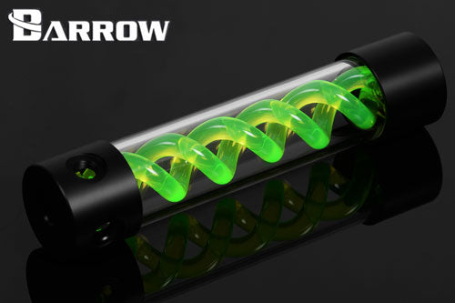 Barrow vanntank m/Green Helix, 255, Ø=50mm, l=255mm, Black, Plexi Default Title