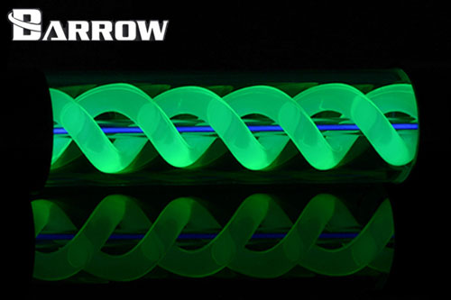 Barrow vanntank m/Green Helix, 255, Ø=50mm, l=255mm, Black, Plexi Default Title