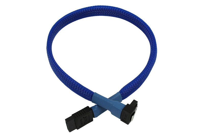 SATA III, 1 rett og 1 vinklet kontakt, kabelstrømpe, 30 cm, blå Default Title
