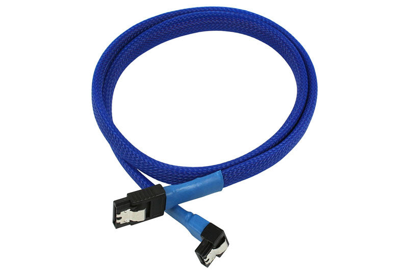 SATA III, 1 rett og 1 vinklet kontakt, kabelstrømpe, 60 cm, blå Default Title