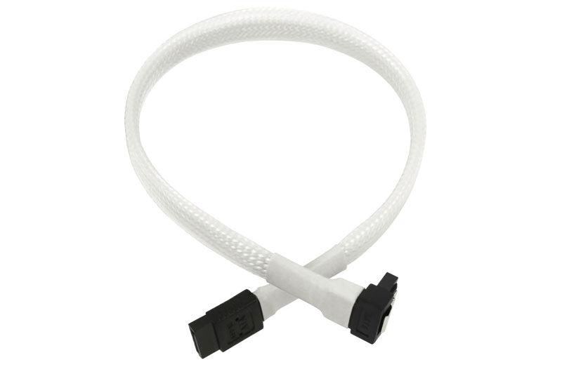 SATA III, 1 rett og 1 vinklet kontakt, kabelstrømpe, 30 cm, hvit Default Title