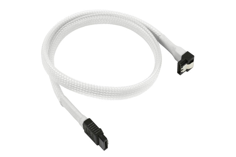 SATA III, 1 rett og 1 vinklet kontakt, kabelstrømpe, 45 cm, hvit Default Title