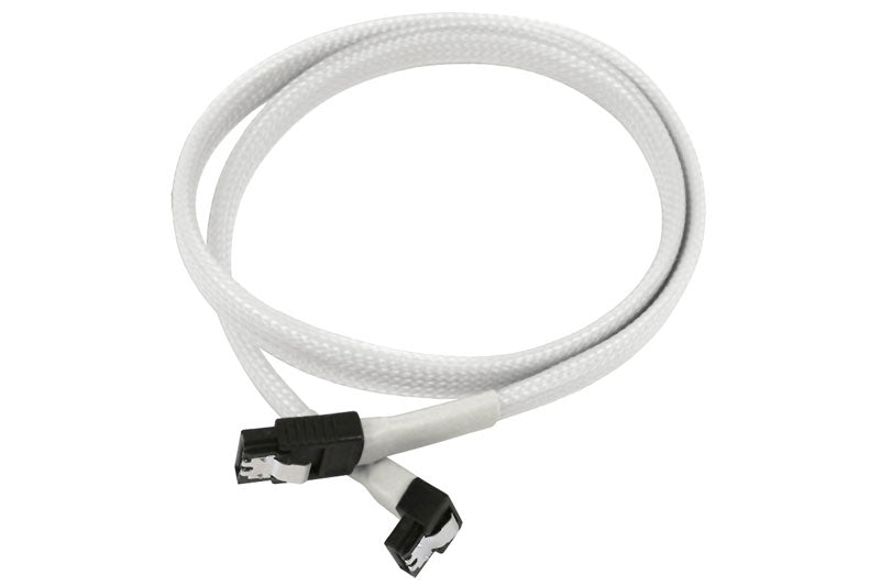 SATA III, 1 rett og 1 vinklet kontakt, kabelstrømpe, 60 cm, hvit Default Title