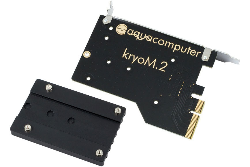AquaComputer kryoM.2 PCIe 3.0 x4 adapter for M.2 NGFF PCIe SSD, M-Key med kjøleribbe Default Title