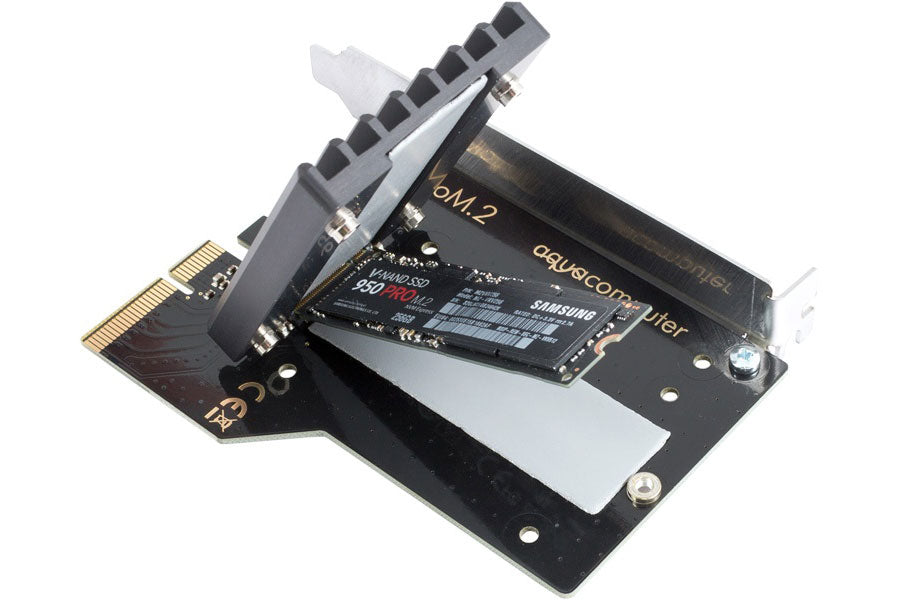 AquaComputer kryoM.2 PCIe 3.0 x4 adapter for M.2 NGFF PCIe SSD, M-Key med kjøleribbe Default Title