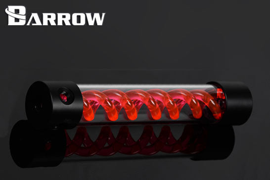 Barrow vanntank m/Red Helix, 305, Ø=50mm, l=305mm, Black, Plexi Default Title