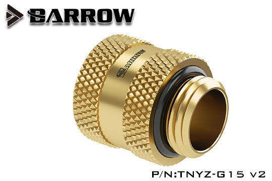 Barrow han/hun forlenger, 15 mm, 1/4&quot;BSP, Golden