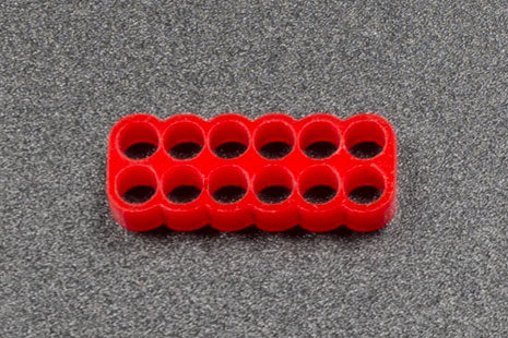 Kabelkam for 12 pins kabel, 2x6 Ø4mm hull, rød Default Title