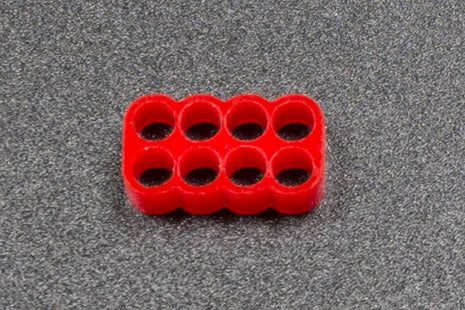 Kabelkam for 8 pins kabel, 2x4 Ø4mm hull, rød Default Title