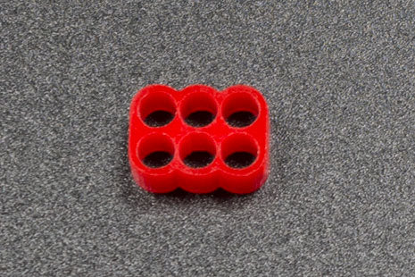 Kabelkam for 6 pins kabel, 2x3 Ø4mm hull, rød Default Title