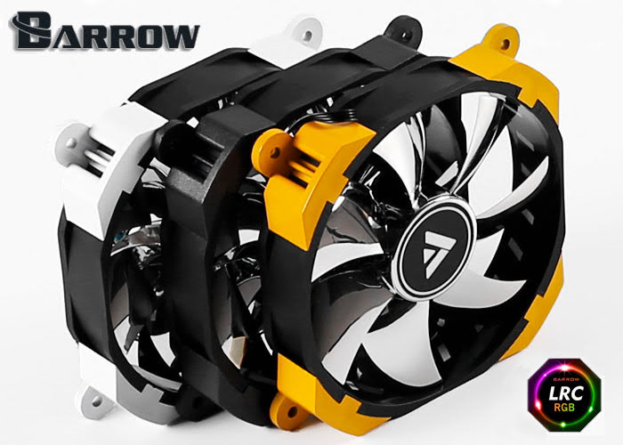 Barrow vifte, RGB Multicolor, LRC, PWM, 120x25, Gule kanter Default Title