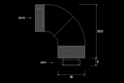 Barrow 3-veis Snake svivel, 90°, 1/4&quot;BSPx1/4&quot;BSP Default Title