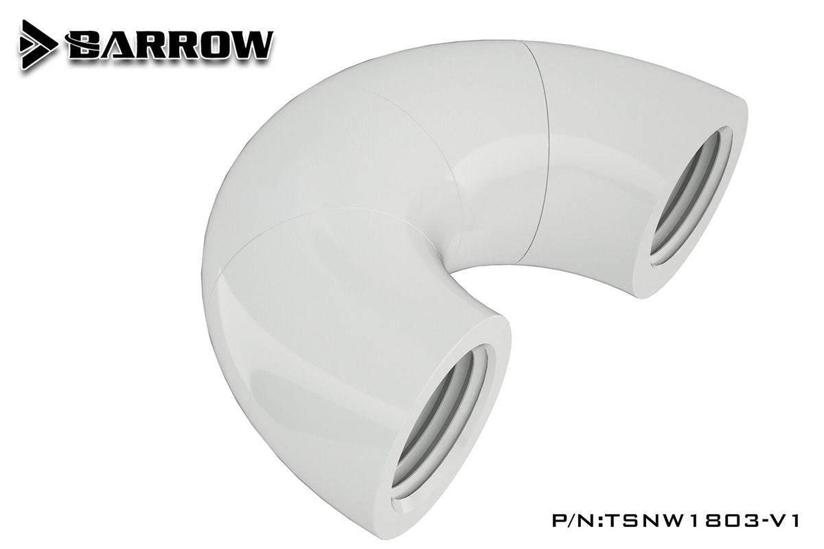 Barrow 3-veis Snake svivel, 180°, 1/4"BSPx1/4"BSP, White