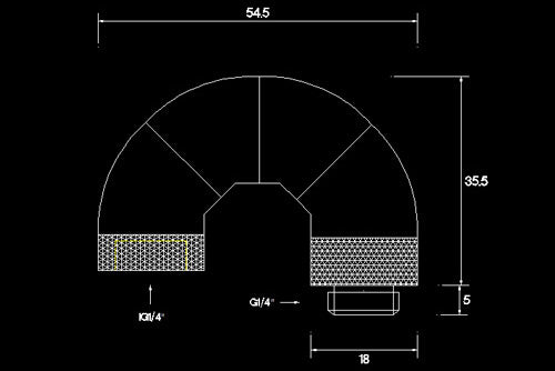 Barrow 5-veis Snake svivel, 180°, 1/4&quot;BSPx1/4&quot;BSP, Black Default Title