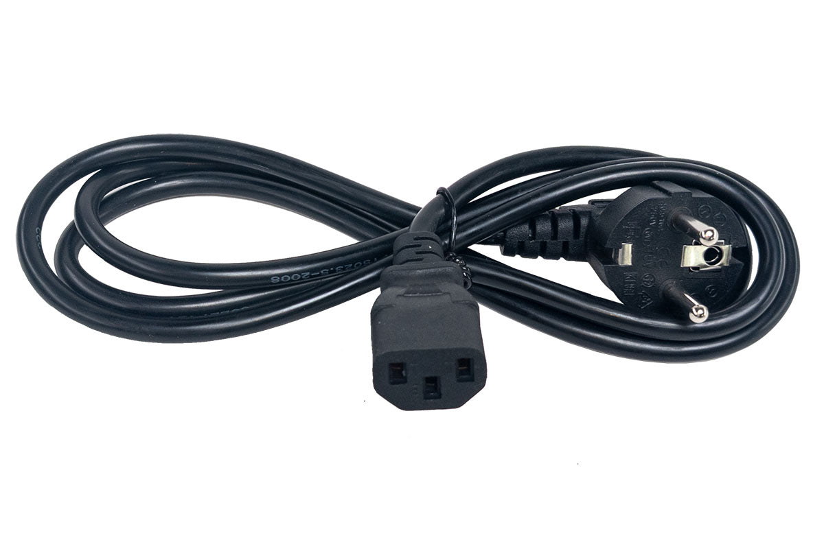 Strømkabel m/jord, Schuko, 140cm