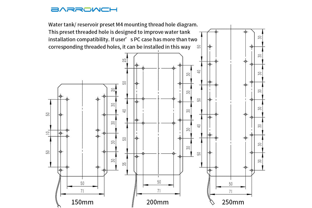Barrow vanntank med temperaturmåler, Boxfish, RGB LRC 2.0, lengde 200mm Default Title
