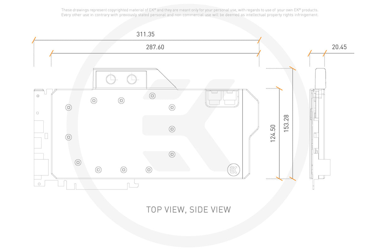EK vannblokk for skjermkort, EK-Vector FTW3 RTX 2080 RGB - Plexi + Nickel Default Title