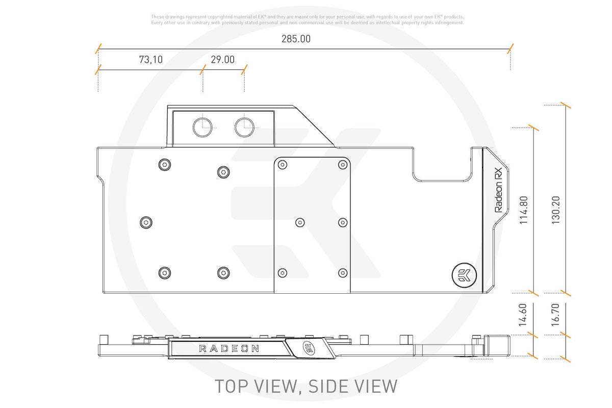 EK vannblokk for skjermkort, EK-Vector Radeon RX 5700 +XT RGB - Nickel+Plexi Default Title