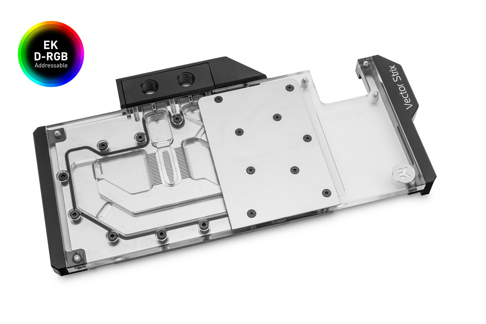 EK vannblokk for skjermkort, EK-Quantum Vector Strix RX 5700 +XT D-RGB - Nickel+Plexi Default Title