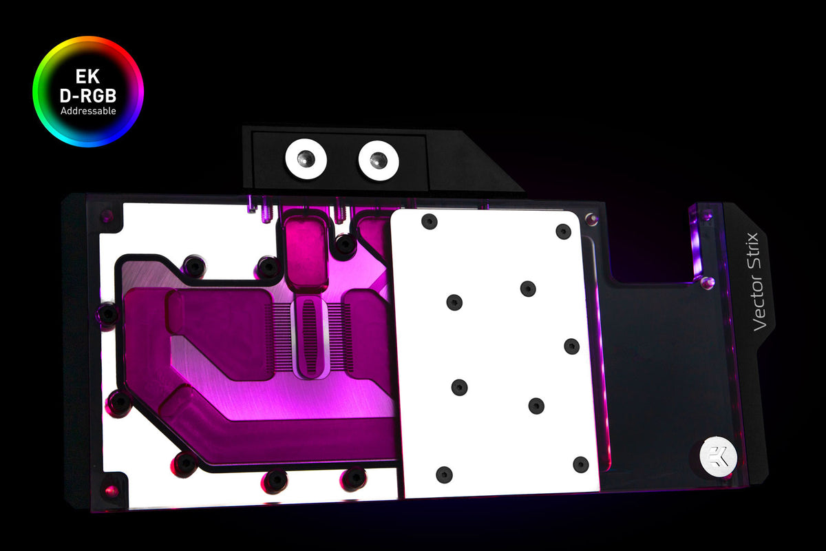 EK vannblokk for skjermkort, EK-Quantum Vector Strix RX 5700 +XT D-RGB - Nickel+Plexi Default Title