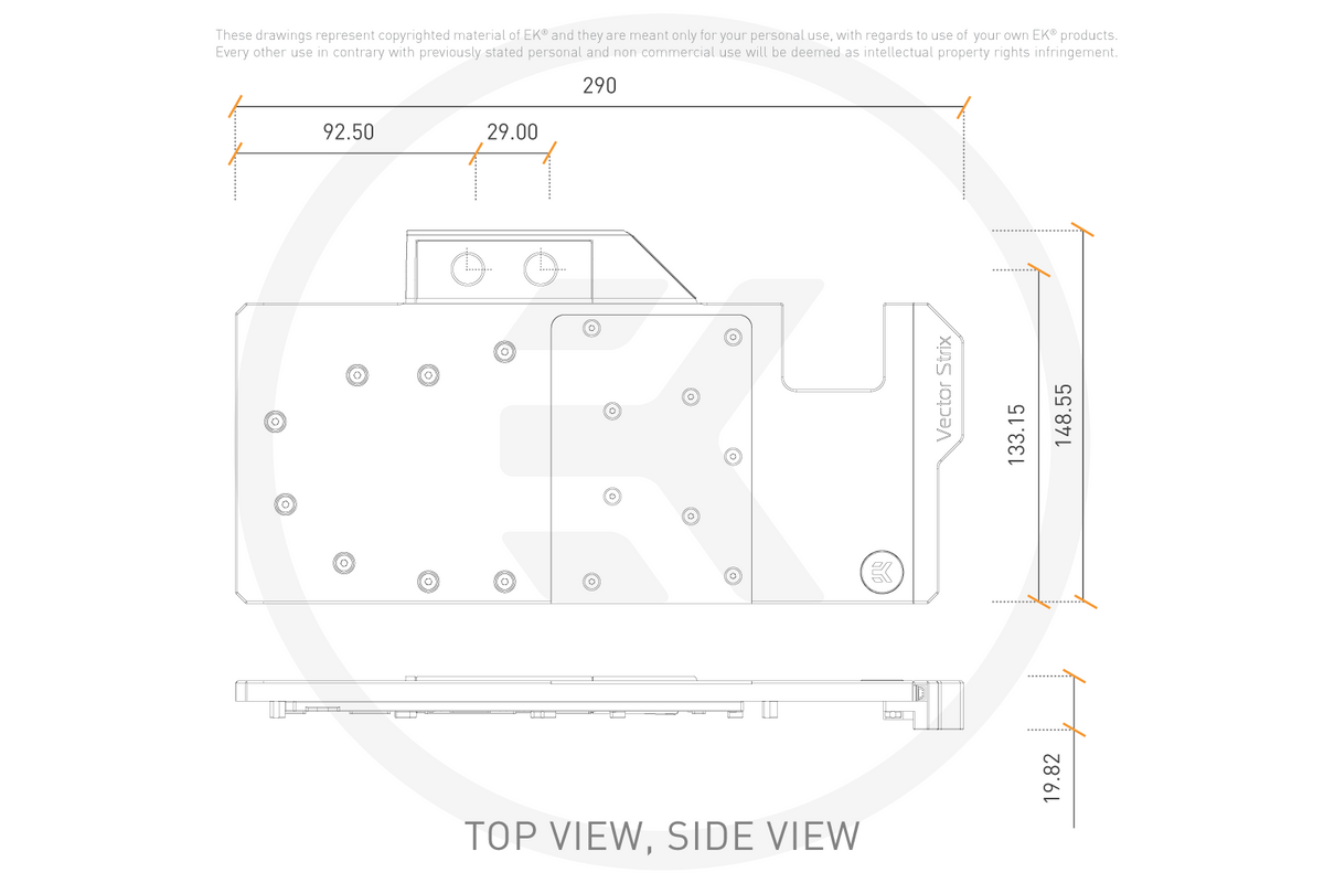 EK vannblokk for skjermkort, EK-Quantum Vector Strix RX 5700 +XT D-RGB - Nickel+Plexi Default Title