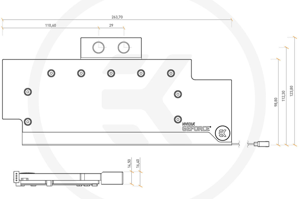 EK vannblokk for skjermkort, EK-Classic RTX 2080 +Ti D-RGB - Nickel+Plexi Default Title