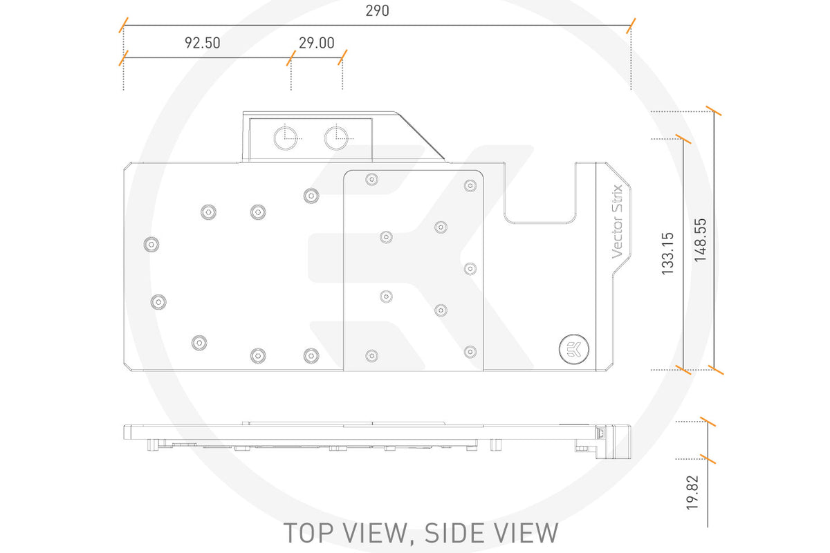 EK vannblokk for skjermkort, EK-Quantum Vector Strix RX 5700 +XT D-RGB - Nickel+Acetal Default Title