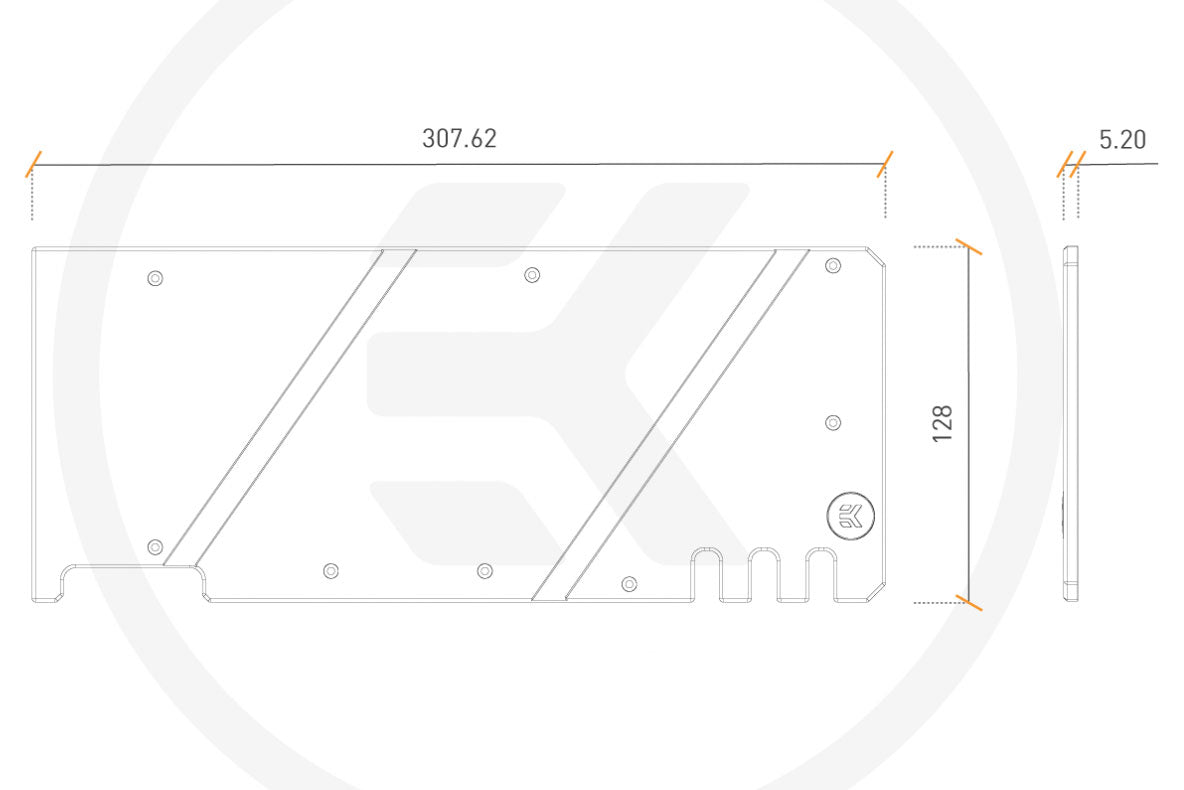EK bakplate for EK-Quantum Vector Trio RTX 3080/3090 Backplate - Black