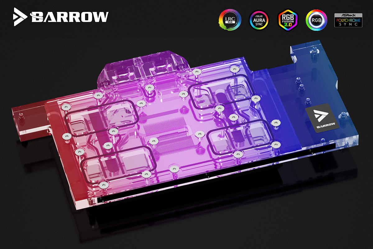 Barrow vannblokk for skjermkort ASUS Dual RTX™ 3070 - Nickel+Plexi