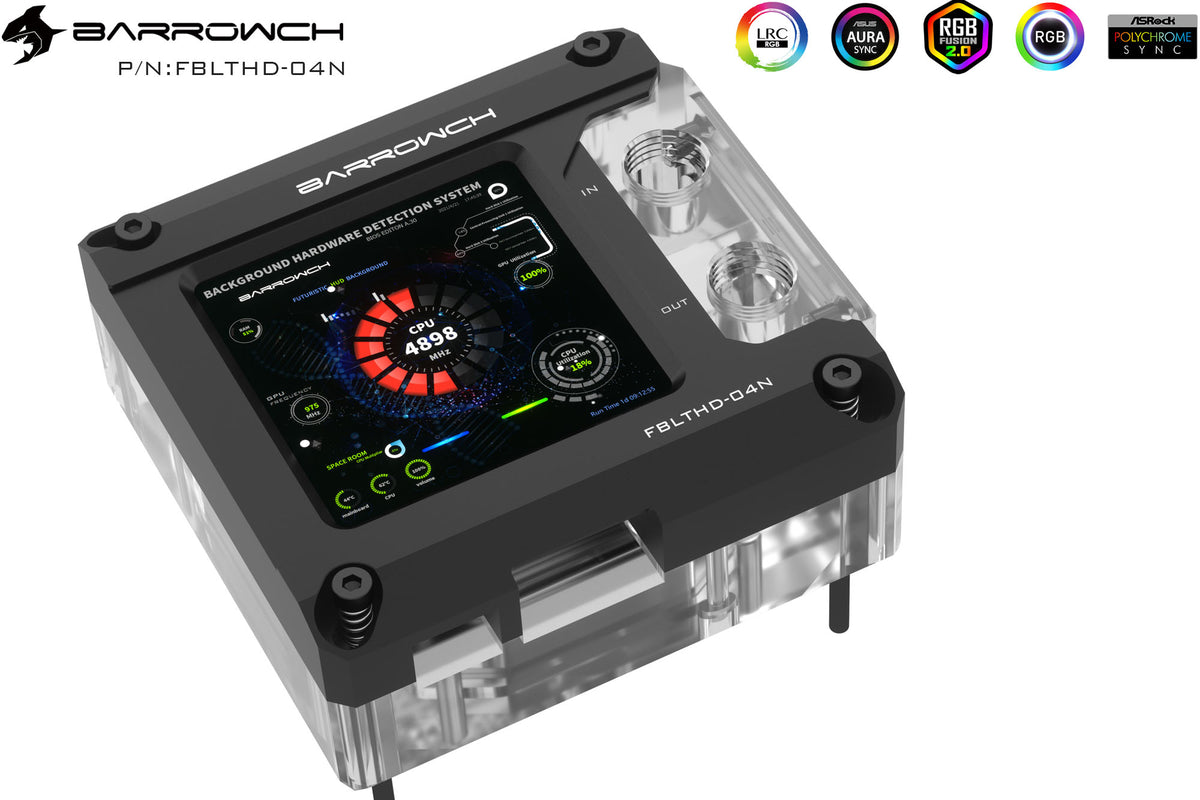 Barrow CPU-vannblokk, 2.9&quot; TFT 1440x1440 pixel display, RGB LRC 2.0, Intel 115X / X99 / X299 Default Title