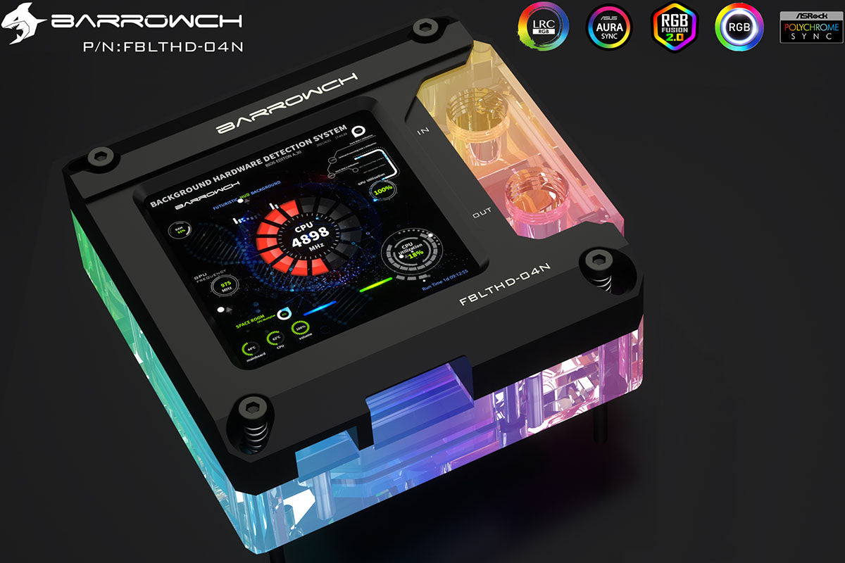 Barrow CPU-vannblokk, 2.9&quot; TFT 1440x1440 pixel display, RGB LRC 2.0, Intel 115X / X99 / X299 Default Title