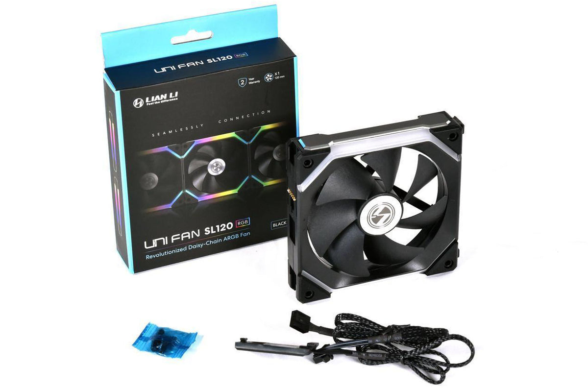 Lian Li vifte, UNI FAN SL120 RGB PWM Fan - black - 120 mm