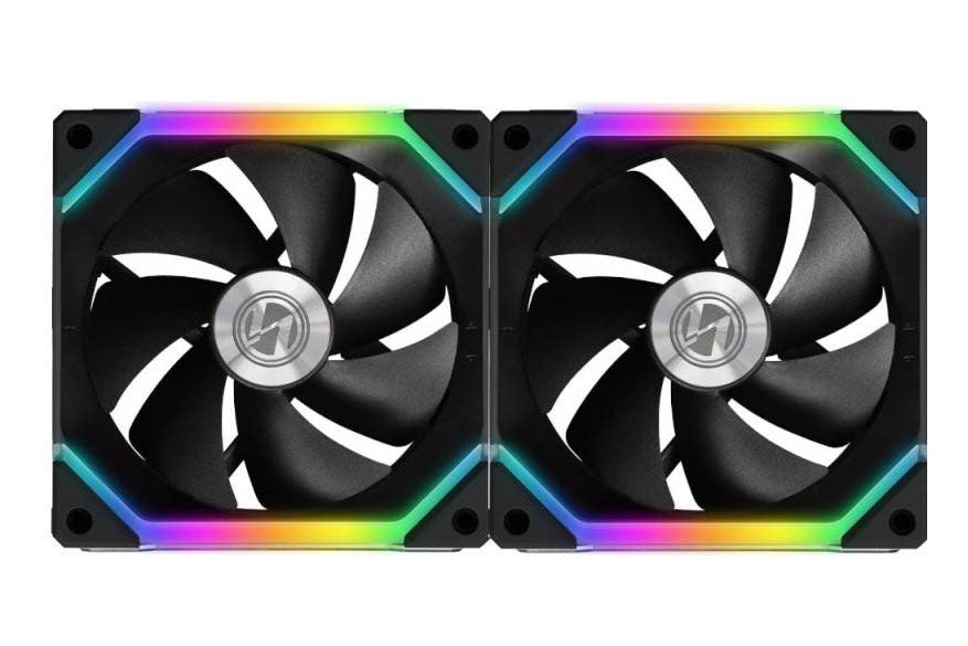 Lian Li viftesett, UNI FAN SL140 RGB PWM Fans, 2 Pack, black - 140 mm