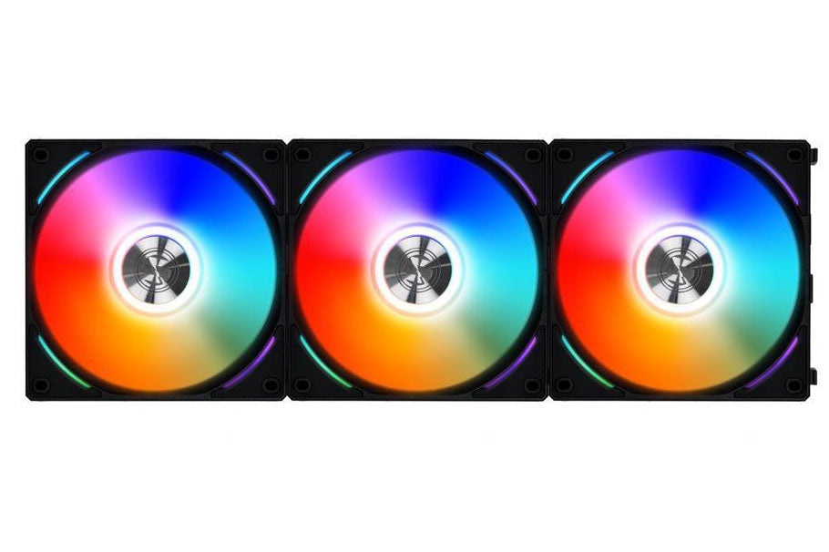 Lian Li viftesett, UNI FAN AL120 RGB PWM fan, 3 Pack inkl. Controller - 120mm, black