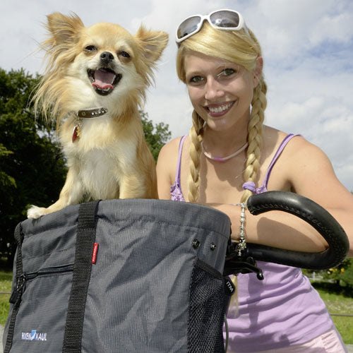 KLICKfix Doggy sykkelkurv, hundekurv, grå Default Title